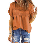 Haut babydoll en dentelle Yanna - Blanc cassé